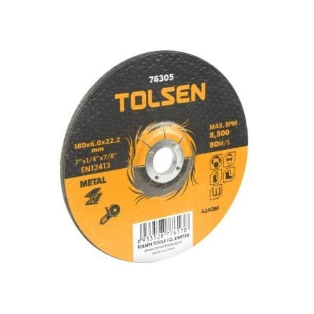 Tolsen 4-1/2x1/8x7/8 Depressed Center Cut Off Wheel 4-1/2 x 1/8 x 7/8 Cutting Disc for Metal 76142